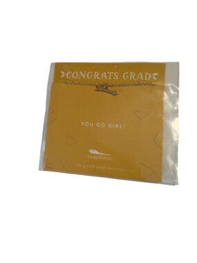 Lucky Feather Gold College, High School Graduation Congratulations Grad Necklace